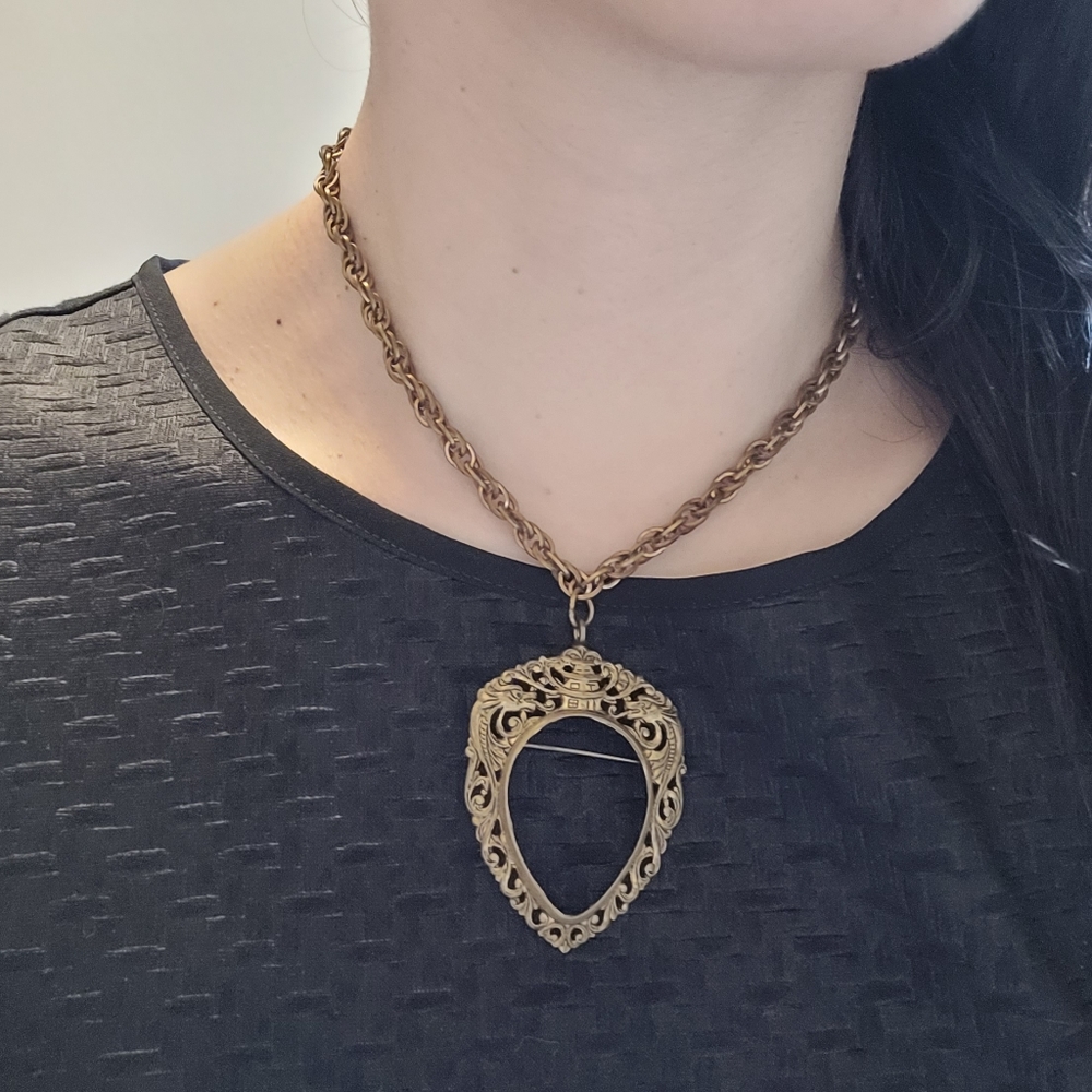Antique Asian brooch necklace